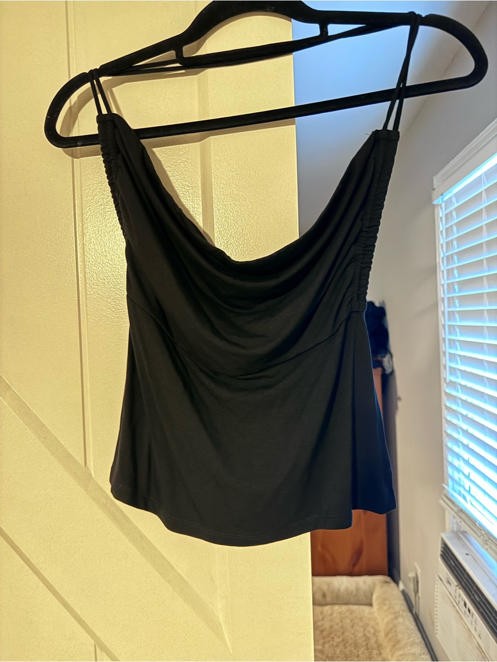Black Cowl Neck Top OPEN BACK